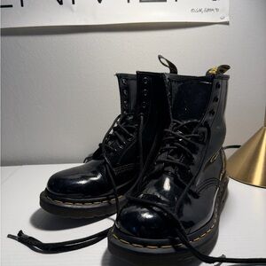 Dr. Martens Black Patent Leather 1460 Boots